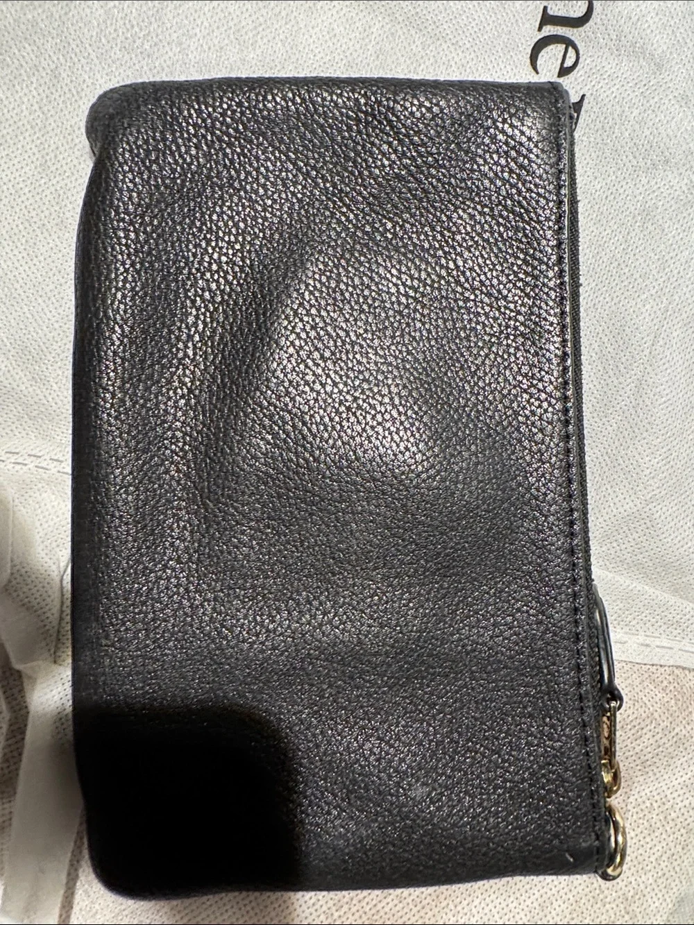 Coach Black Pebbled Leather Zip Wallet